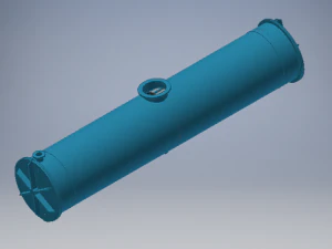 Coque et tube de type chauffe-jus Modèle 3D