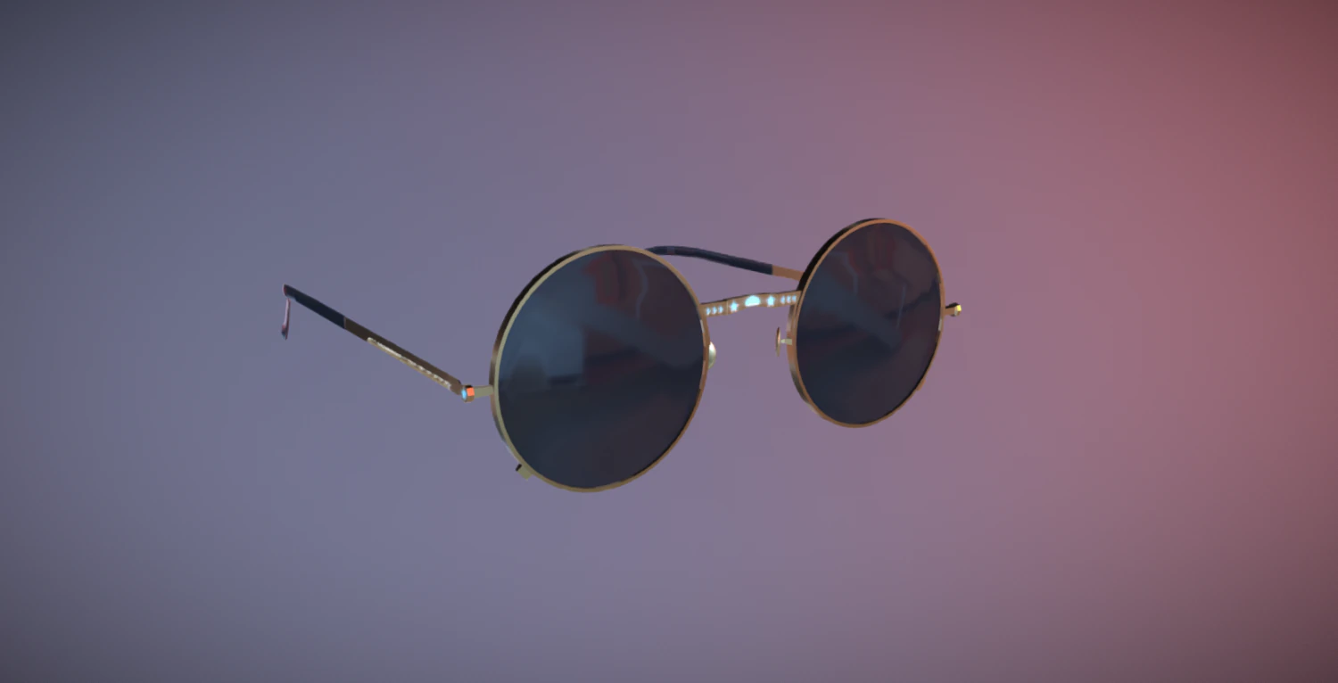 sunglasses retro 3D Model .c4d .max .obj .3ds .fbx .stl .blend 