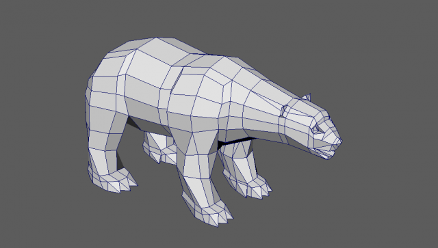 polar bear - print ready low poly Modèle 3D .c4d .max .obj .3ds .fbx .stl .blend 