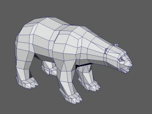 urso polar - pronto para impress&atilde;o low poly Modelo 3D