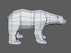 polar bear - print ready low poly 3D Model