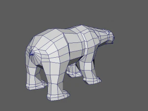 polar bear - print ready low poly 3D Model