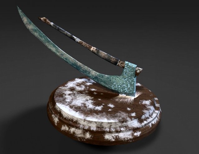 frozen axe 3D Model .c4d .max .obj .3ds .fbx .stl .blend 