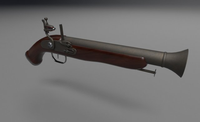 flintlock pistol 3D 모델 .c4d .max .obj .3ds .fbx .stl .blend