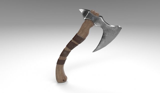 battle axe 3D 모델 .c4d .max .obj .3ds .fbx .stl .blend 