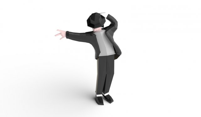 michael jackson low poly Modelo 3D .c4d .max .obj .3ds .fbx .stl .blend 