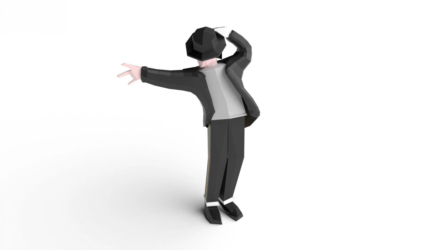 michael jackson low poly 3D Model .c4d .max .obj .3ds .fbx .stl .blend 