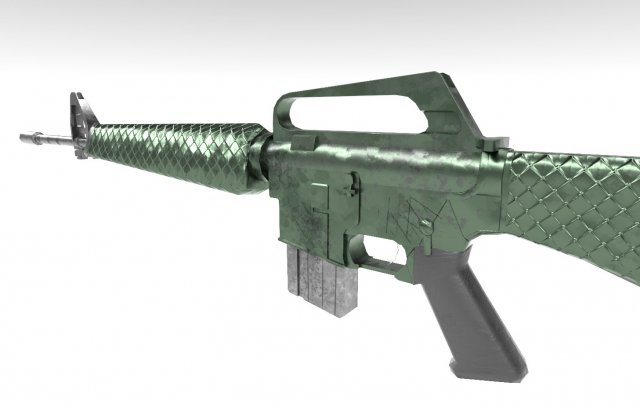 m16 ar - low poly 3D Model .c4d .max .obj .3ds .fbx .stl .blend 