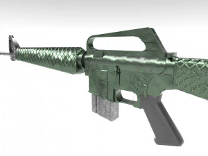 m16 ar - low poly 3D Model