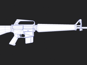 m16 ar - low poly 3D Model