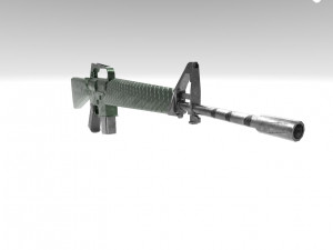 m16 ar - low poly 3D Model