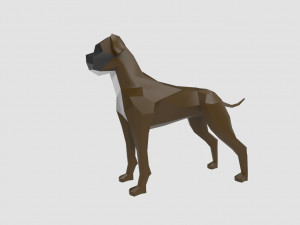 dog boxer Modello 3D