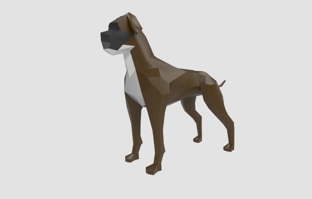 dog boxer Modello 3D .c4d .max .obj .3ds .fbx .stl .blend 
