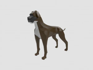 狗拳击手 3D 模型