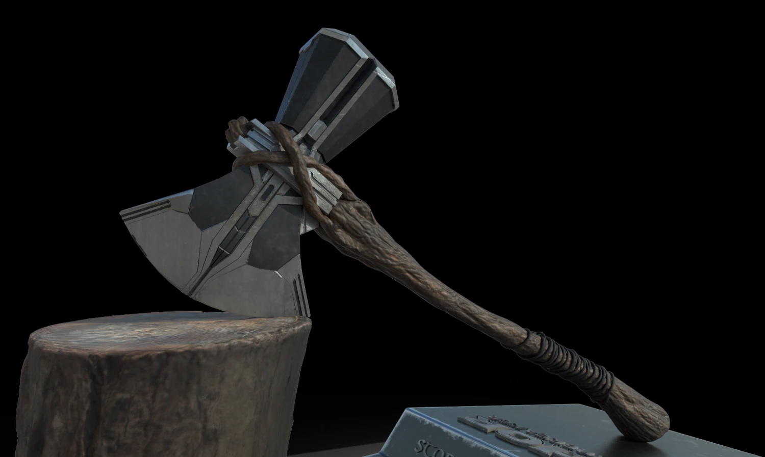 stormbreaker - thor axe 3d avengers 3D Model .c4d .max .obj .3ds .fbx .stl .blend 