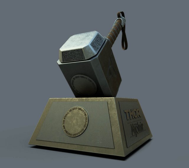 thor hammer mjolnir 3D Model .c4d .max .obj .3ds .fbx .stl .blend 