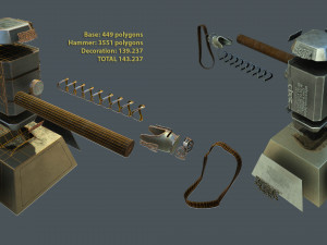 thor hammer mjolnir 3D Model