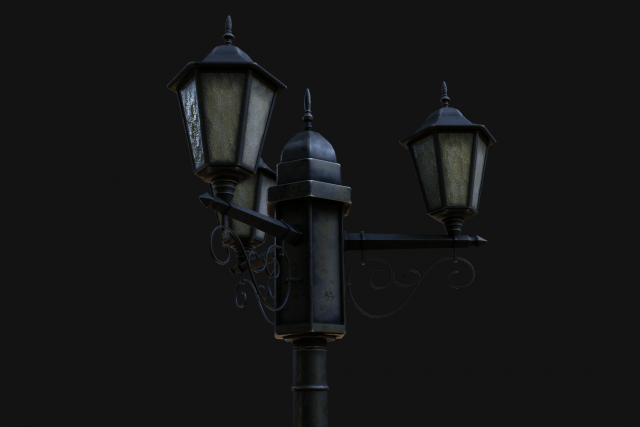 street lamp low-poly 3D मॉडल .c4d .max .obj .3ds .fbx .stl .blend 