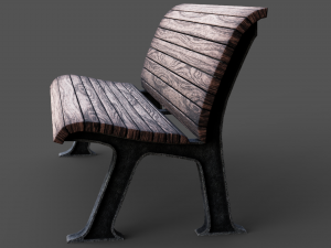 park bench 3D मॉडल
