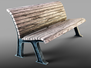park bench 3D मॉडल