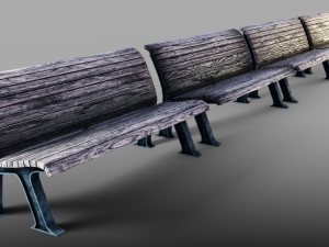 park bench 3D मॉडल