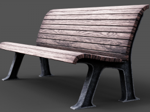 park bench 3D मॉडल