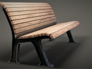 park bench 3D मॉडल