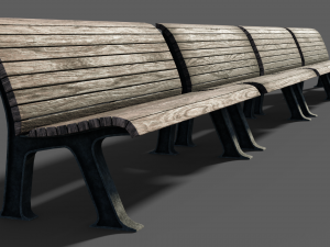 park bench 3D मॉडल