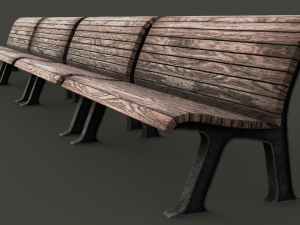 park bench 3D मॉडल