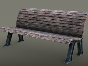 park bench 3D मॉडल