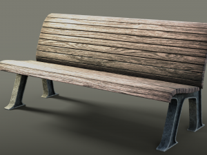 park bench 3D मॉडल