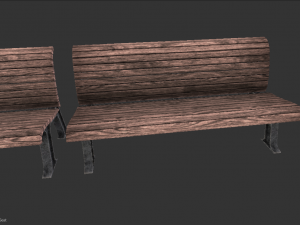 park bench 3D मॉडल
