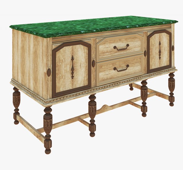chest of drawers by gothic style Model 3D .c4d .max .obj .3ds .fbx .stl .blend 