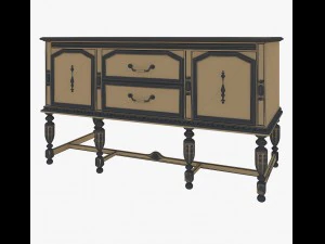 chest of drawers by gothic style 3D Model