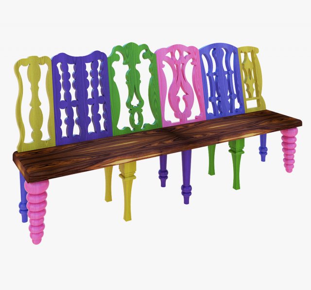 furniture beautiful wooden bench 3D Model .c4d .max .obj .3ds .fbx .stl .blend 