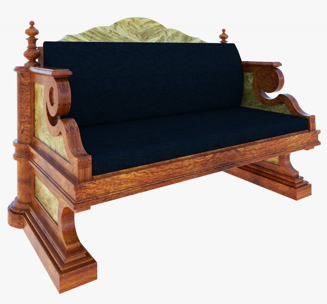 furniture small sofa by gotic style 3Dモデル .c4d .max .obj .3ds .fbx .stl .blend 