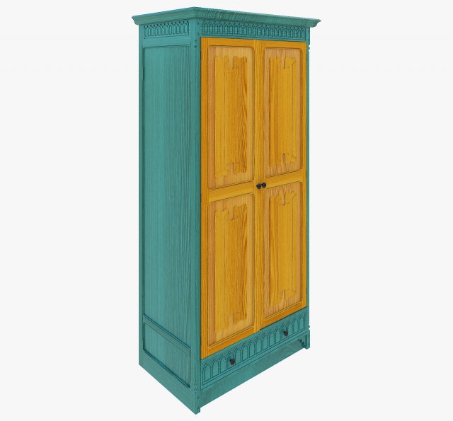 wardrobe by gotic style Model 3D .c4d .max .obj .3ds .fbx .stl .blend 