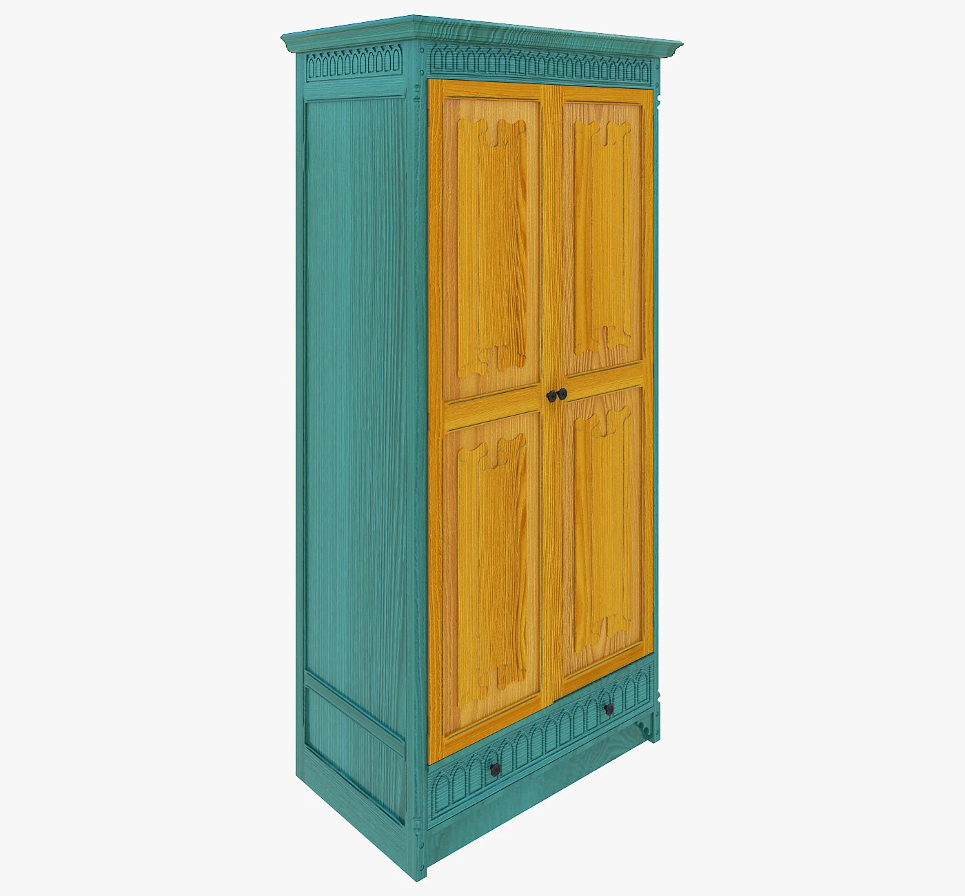 wardrobe by gotic style 3D Model .c4d .max .obj .3ds .fbx .stl .blend 