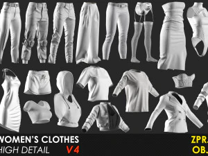 Pacote de roupas femininas 22 - VOL 4 - Maravilhoso - Arquivo do projeto CLO Modelo 3D