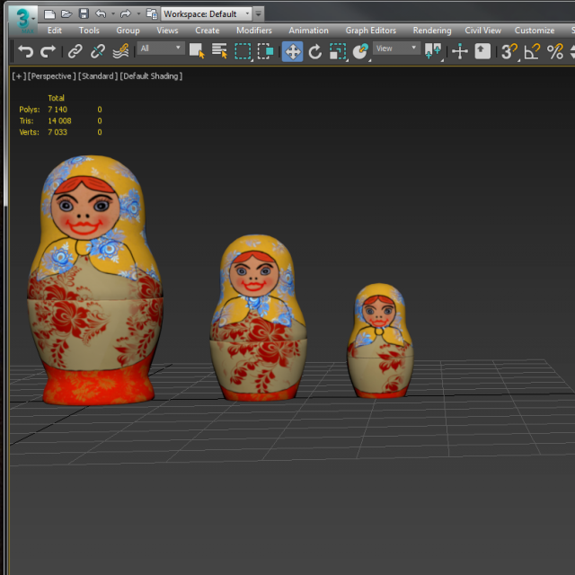 russiandoll Modèle 3D .c4d .max .obj .3ds .fbx .stl .blend 