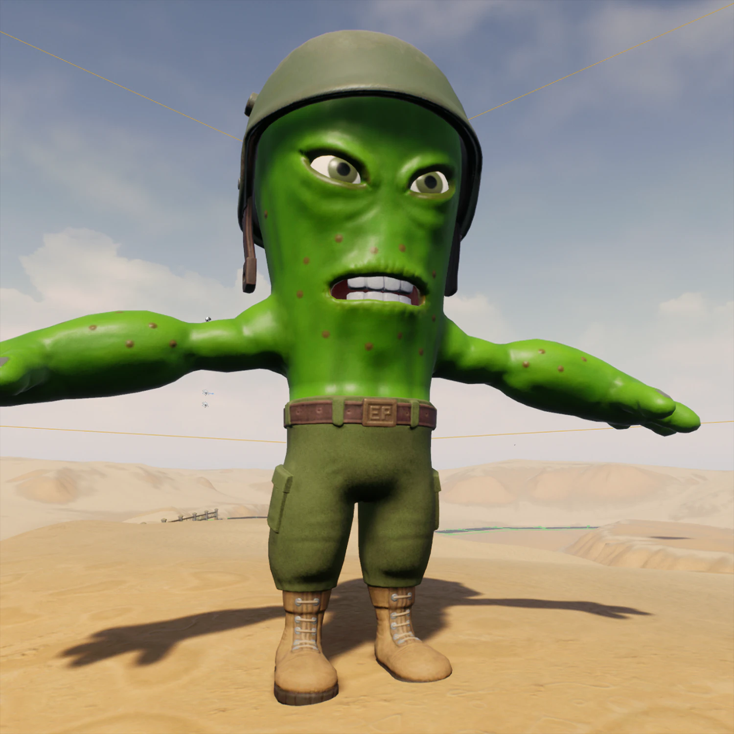 soldiercactus 3D Model .c4d .max .obj .3ds .fbx .stl .blend 