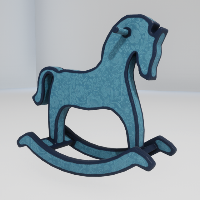 wooden horse 3D Model .c4d .max .obj .3ds .fbx .stl .blend 