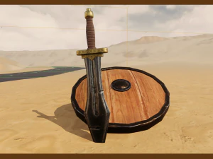 ढाल और तलवार 3D मॉडल