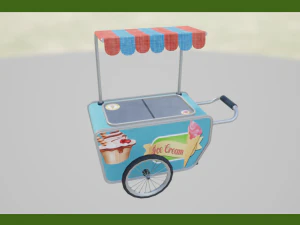 ice cream cart 01 3D Model