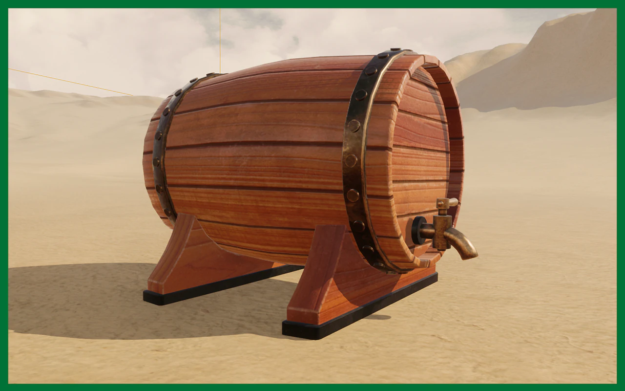 wine barrel 3D Model .c4d .max .obj .3ds .fbx .stl .blend
