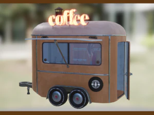 koffiehuis op wielen 1 3D Model