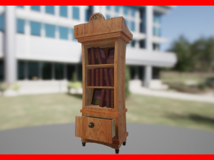 bookcase cartoon 3D Model