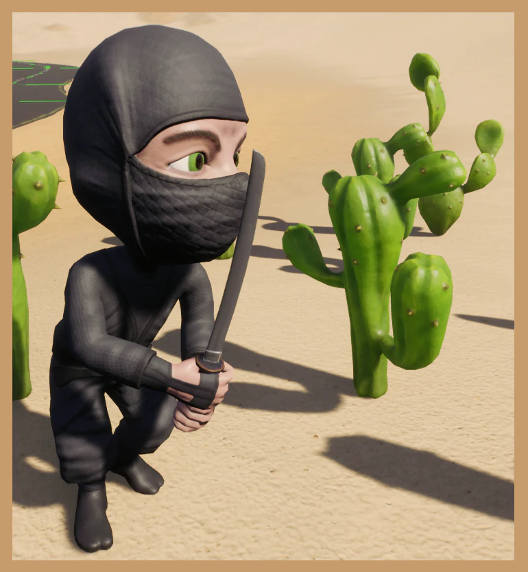 ninja cartoon 3D Model .c4d .max .obj .3ds .fbx .stl .blend