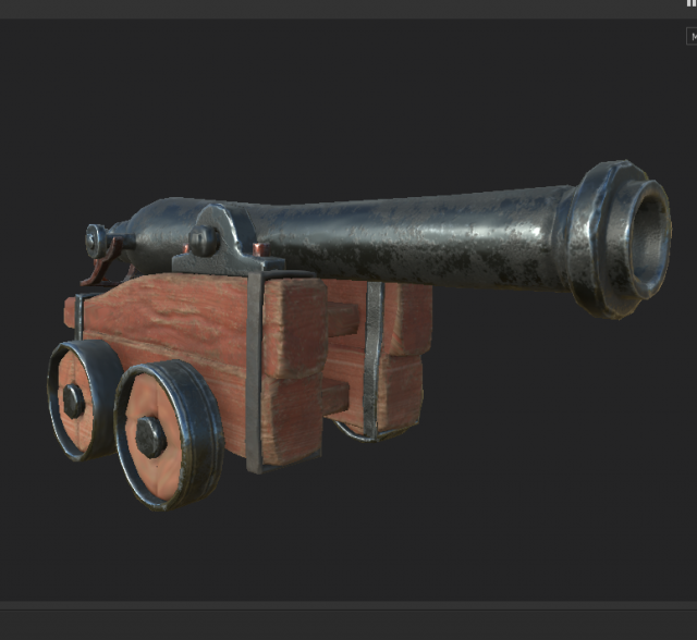 cannon 2 cartoon 3D 模型 .c4d .max .obj .3ds .fbx .stl .blend