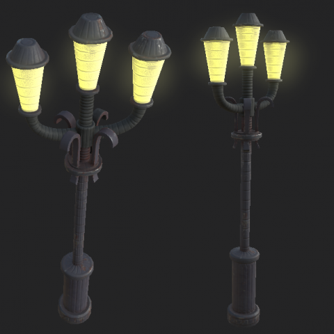 streetlamp 3 Model 3D .c4d .max .obj .3ds .fbx .stl .blend 
